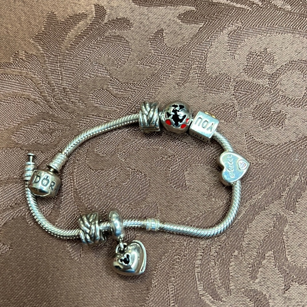 Pandora bracelet with charms